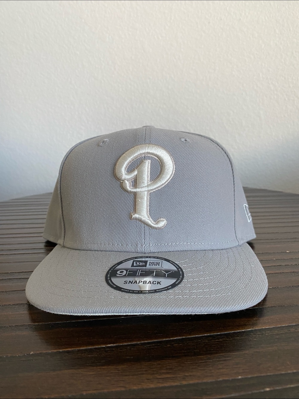 Sneaker Politics | New Era Gray Snapback Hat with White Embroidered 'P'